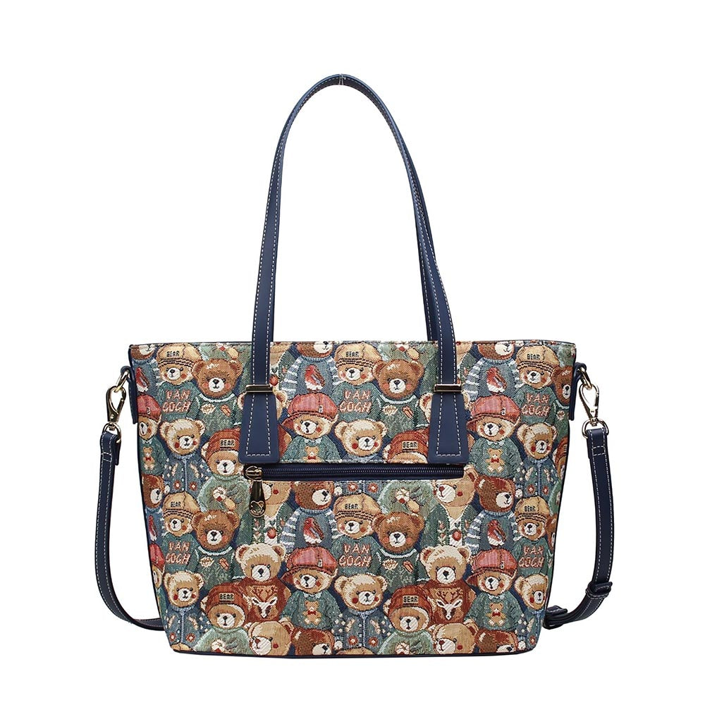 HENNEY BEAR Green Bear Handbag with Detachable Strap