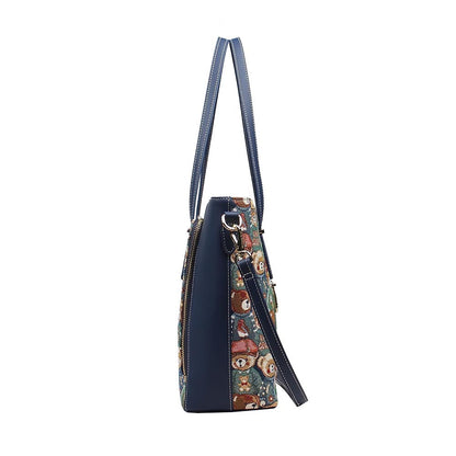 HENNEY BEAR Green Bear Handbag with Detachable Strap