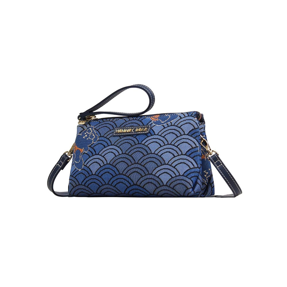 HENNEY BEAR Blue Wave Sling Bag with Detachable Strap