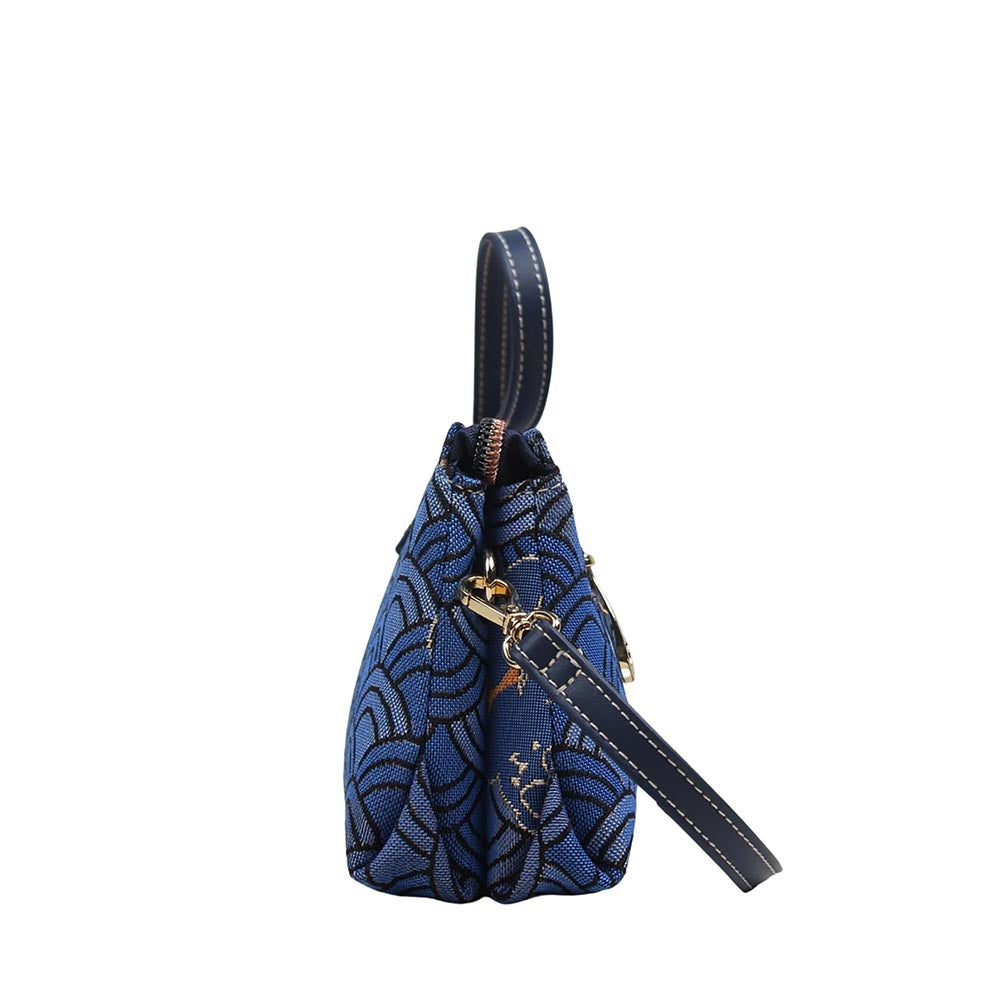 HENNEY BEAR Blue Wave Sling Bag with Detachable Strap