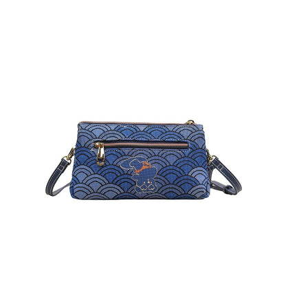 HENNEY BEAR Blue Wave Sling Bag with Detachable Strap