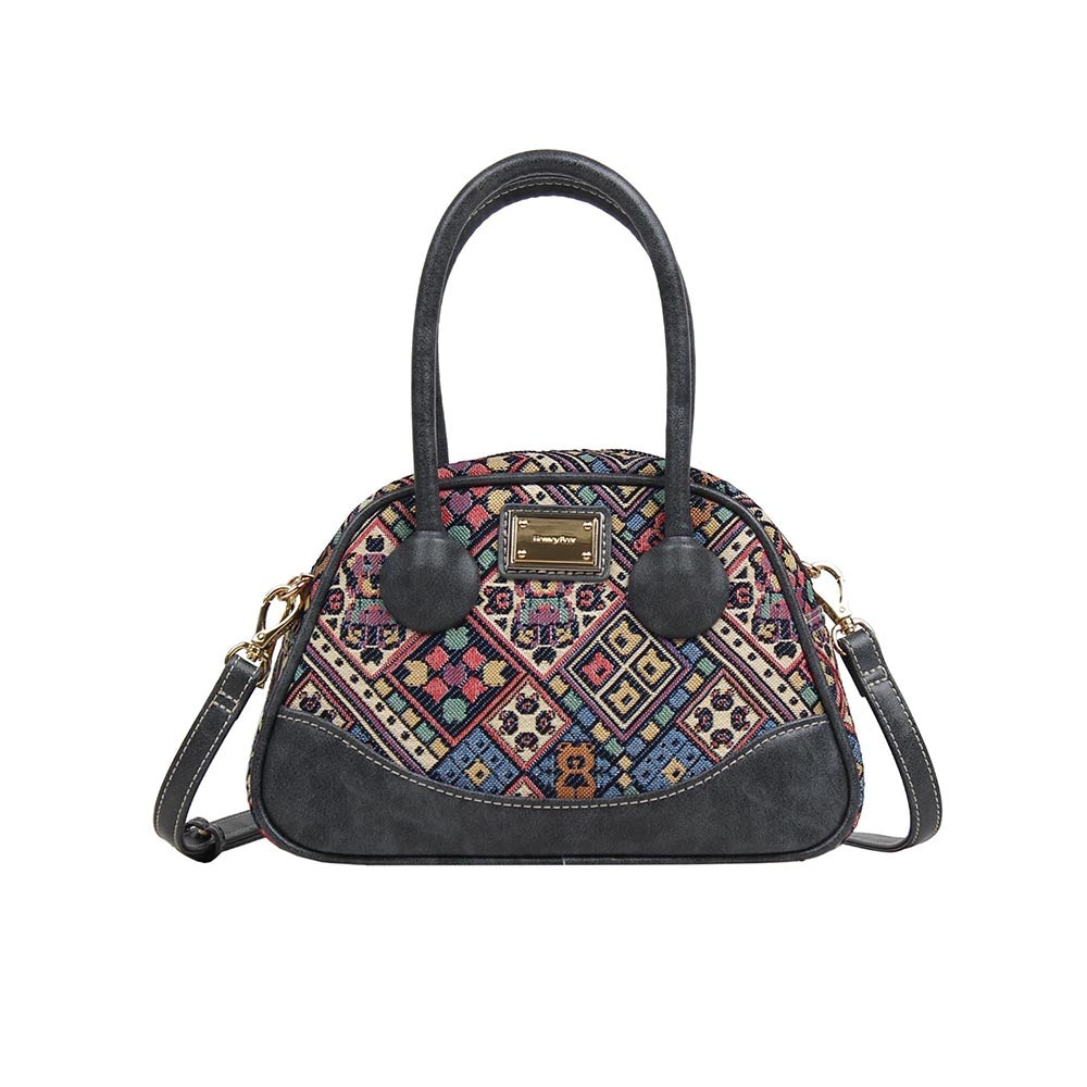 HENNEY BEAR Vintage Check Top Handbag with Detachable Strap