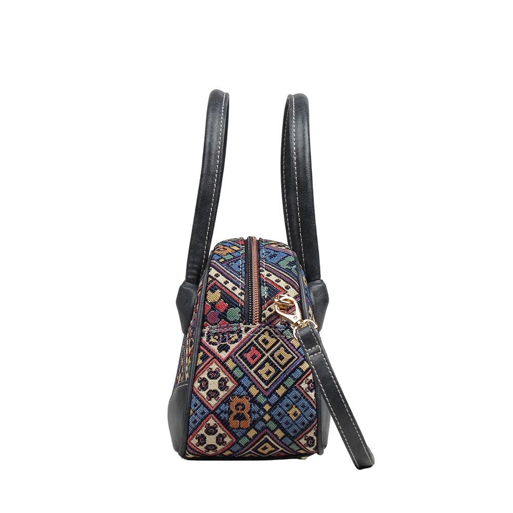 HENNEY BEAR Vintage Check Top Handbag with Detachable Strap