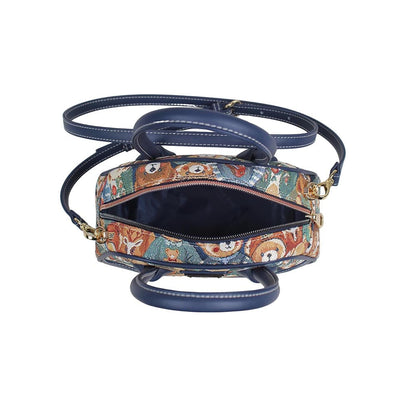 HENNEY BEAR Navy Blue Bear Top Handbag with Detachable Strap
