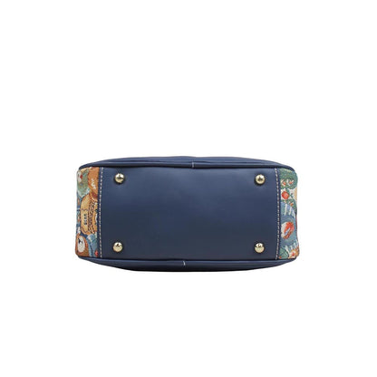 HENNEY BEAR Navy Blue Bear Top Handbag with Detachable Strap