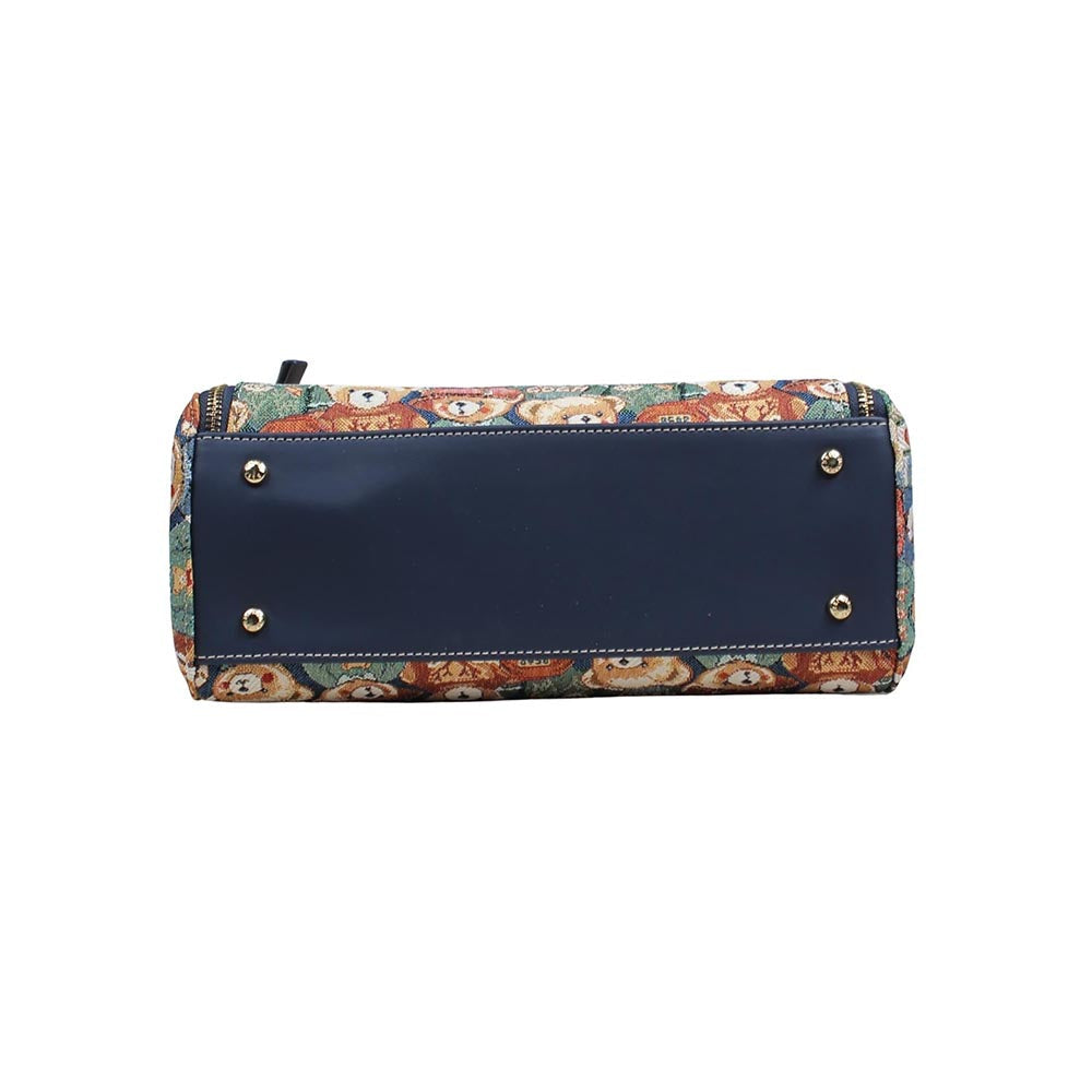 HENNEY BEAR Green Bear Top Handbag with Detachable Strap