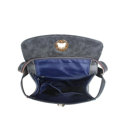 HENNEY BEAR Medal Plate Grey Backpack with Detachable Strap