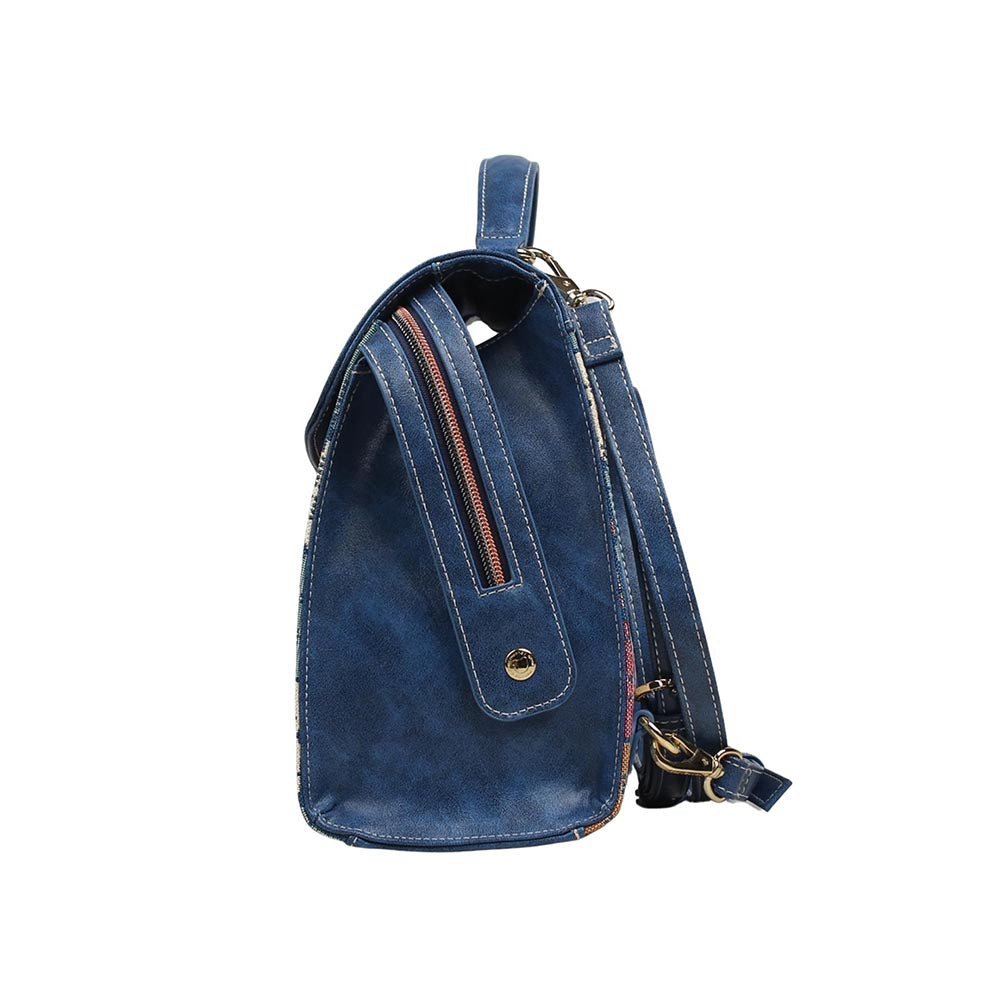 HENNEY BEAR Blue Brick Bear Backpack with Detachable Strap