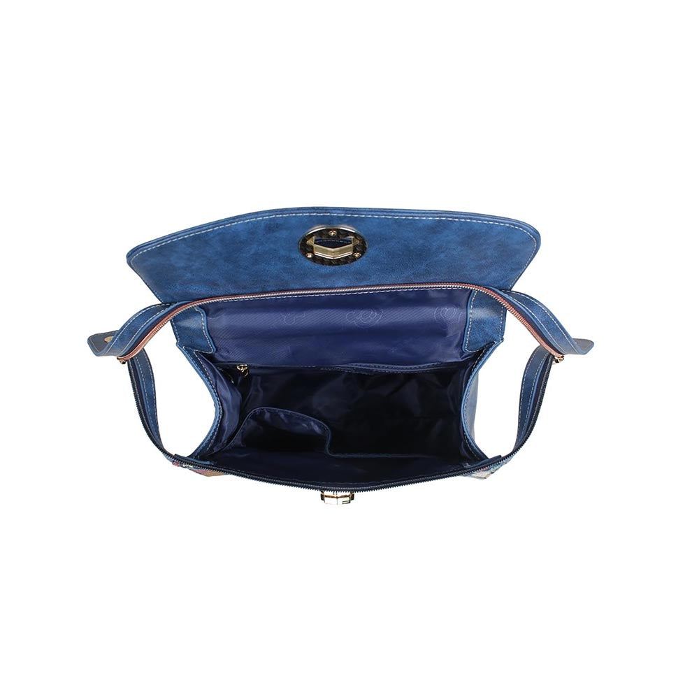 HENNEY BEAR Blue Brick Bear Backpack with Detachable Strap