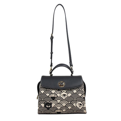 HENNEY BEAR Black Wave Backpack with Detachable Strap