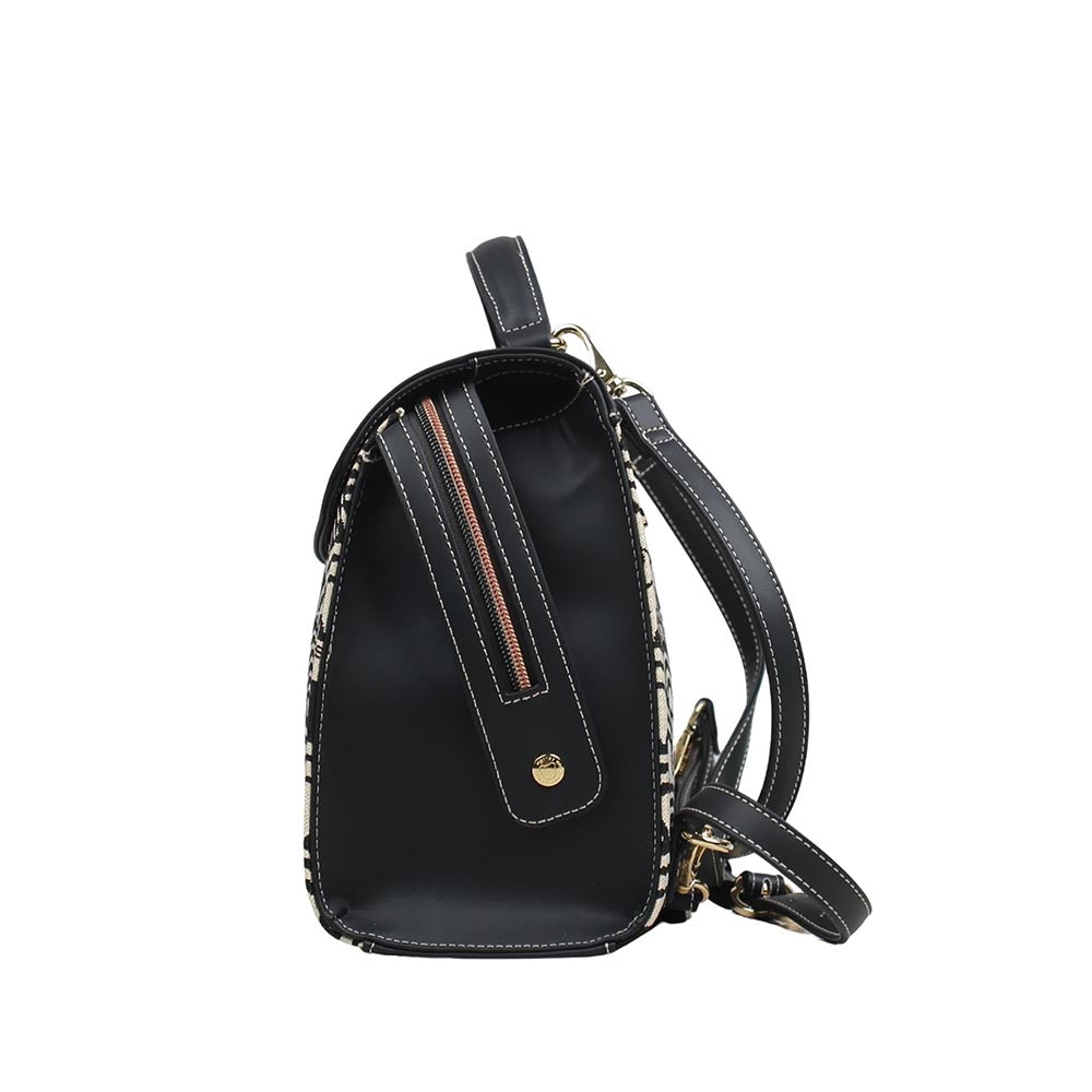 HENNEY BEAR Black Wave Backpack with Detachable Strap