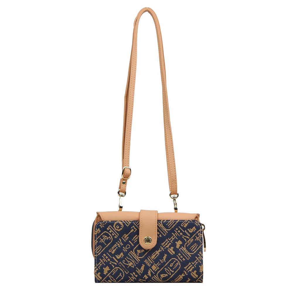 HENNEY BEAR Navy Blue Cuneiform Wallet with Detachable Strap