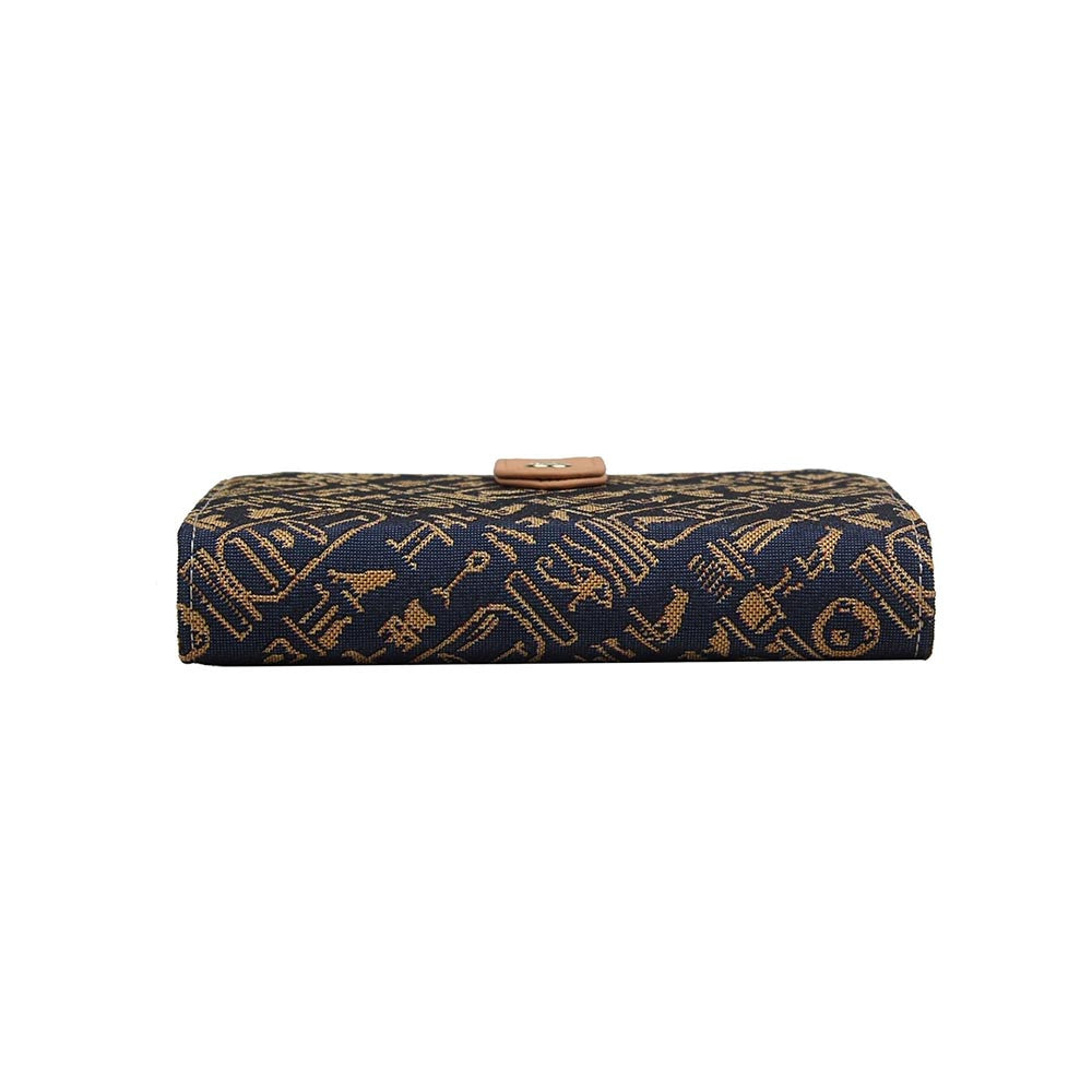 HENNEY BEAR Navy Blue Cuneiform Wallet with Detachable Strap