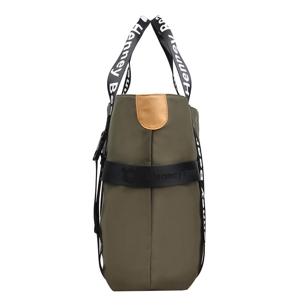 HENNEY BEAR Olive Solid Handbag