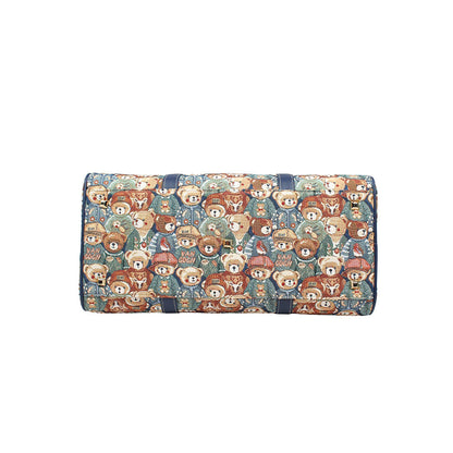 HENNEY BEAR Green Bear Duffle Bag with Detachable Strap