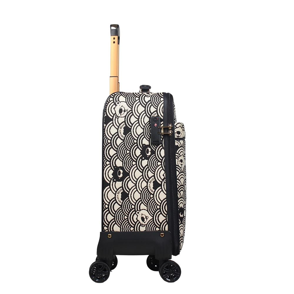 HENNEY BEAR 20 Inch Black White Wave Trolley Bag