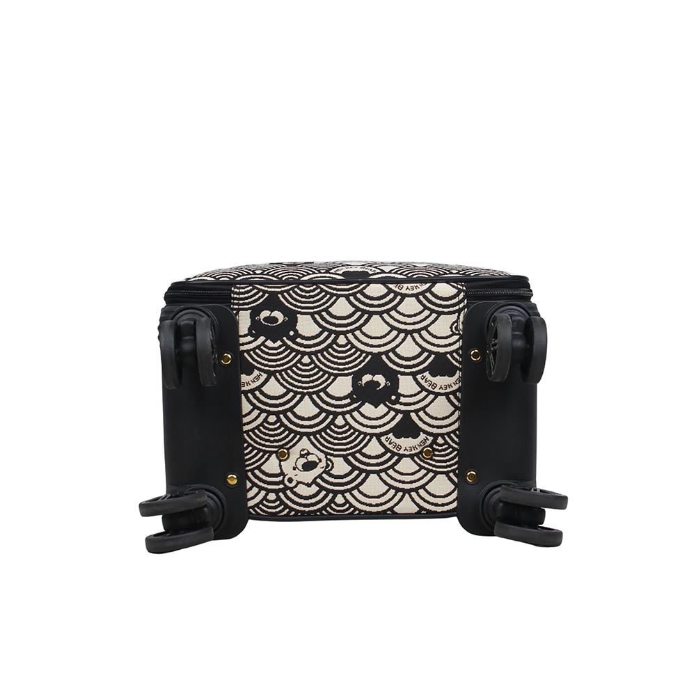 HENNEY BEAR 20 Inch Black White Wave Trolley Bag