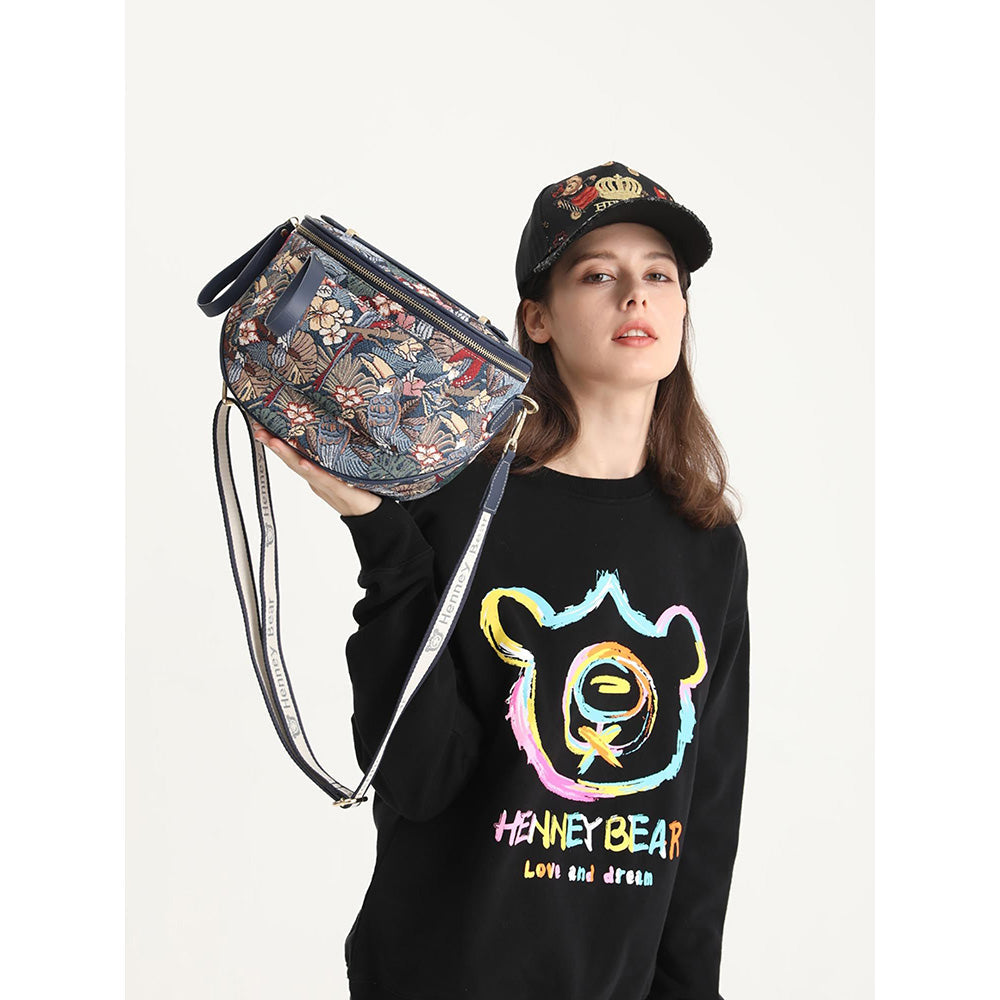 HENNEY BEAR Parrot Song Crossbody Bag with Detachable Strap
