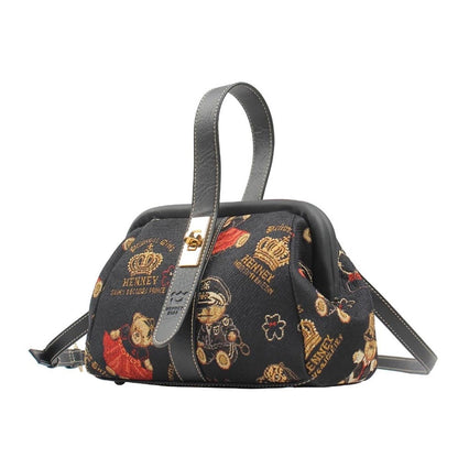 HENNEY BEAR Crown Bear Sling Bag with Detachable Strap