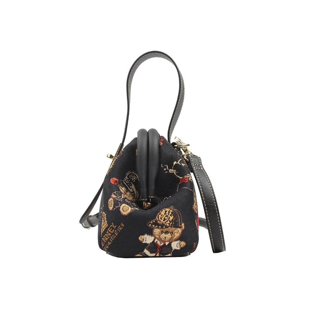 HENNEY BEAR Crown Bear Sling Bag with Detachable Strap