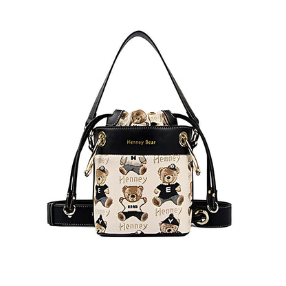 HENNEY BEAR Password Bucket Bag with Detachable Strap