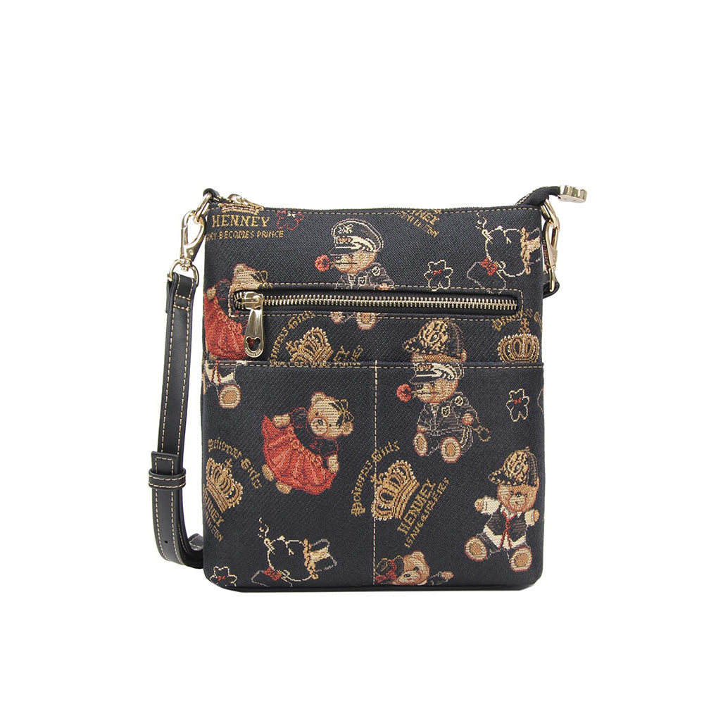HENNEY BEAR Crown Bear Sling Bag with Detachable Strap