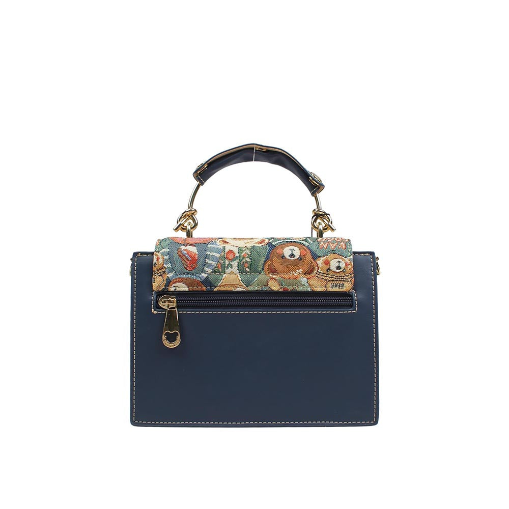 HENNEY BEAR Navy Blue Bear Sling Bag with Detachable Strap