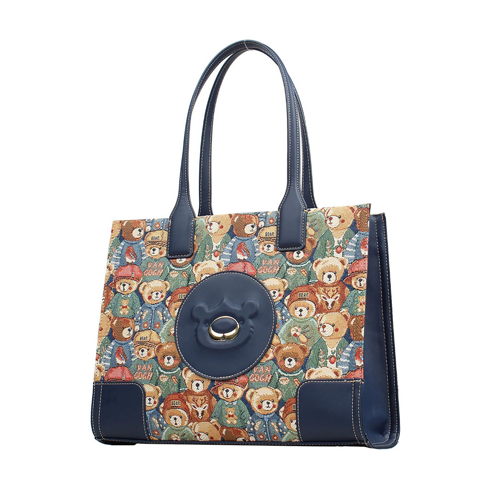 HENNEY BEAR Navy Blue Bear Handbag