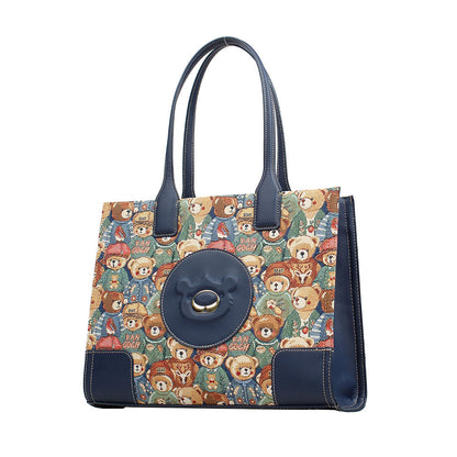 HENNEY BEAR Navy Blue Bear Handbag