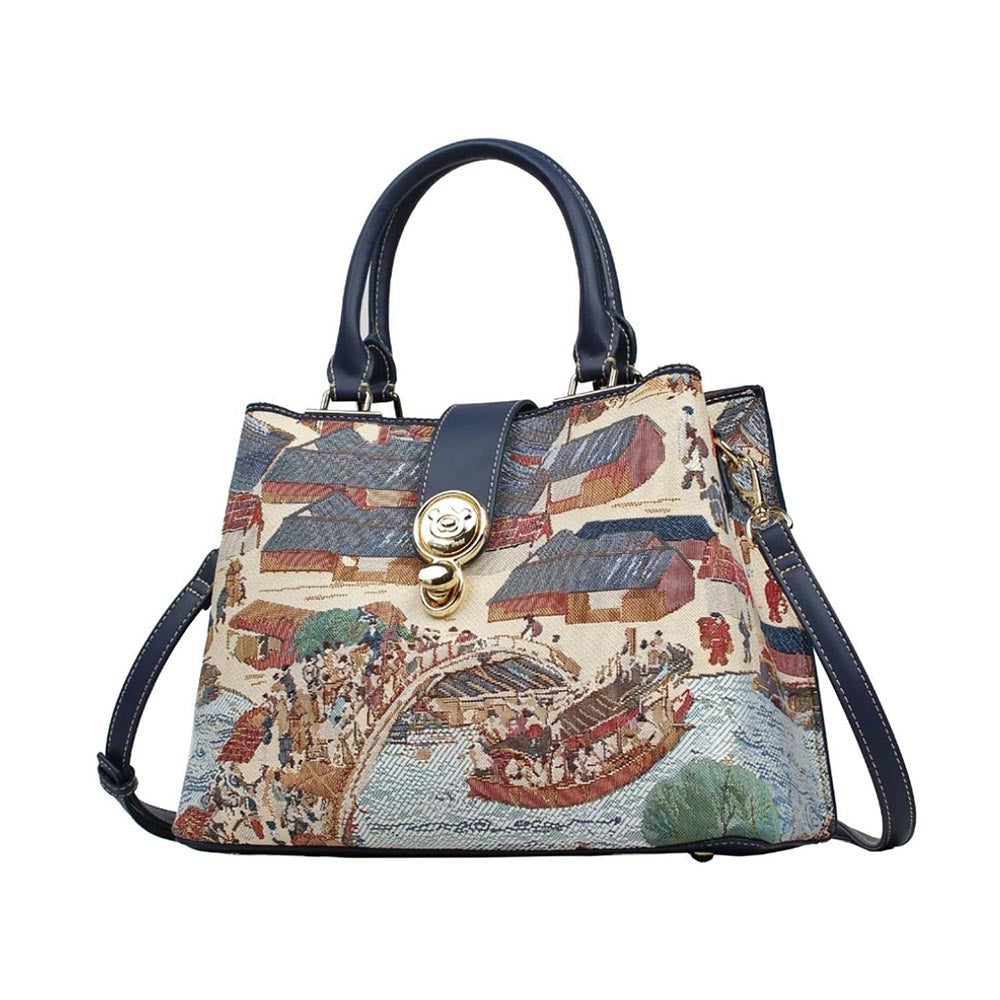 HENNEY BEAR River Sight Top Handbag with Detachable Strap