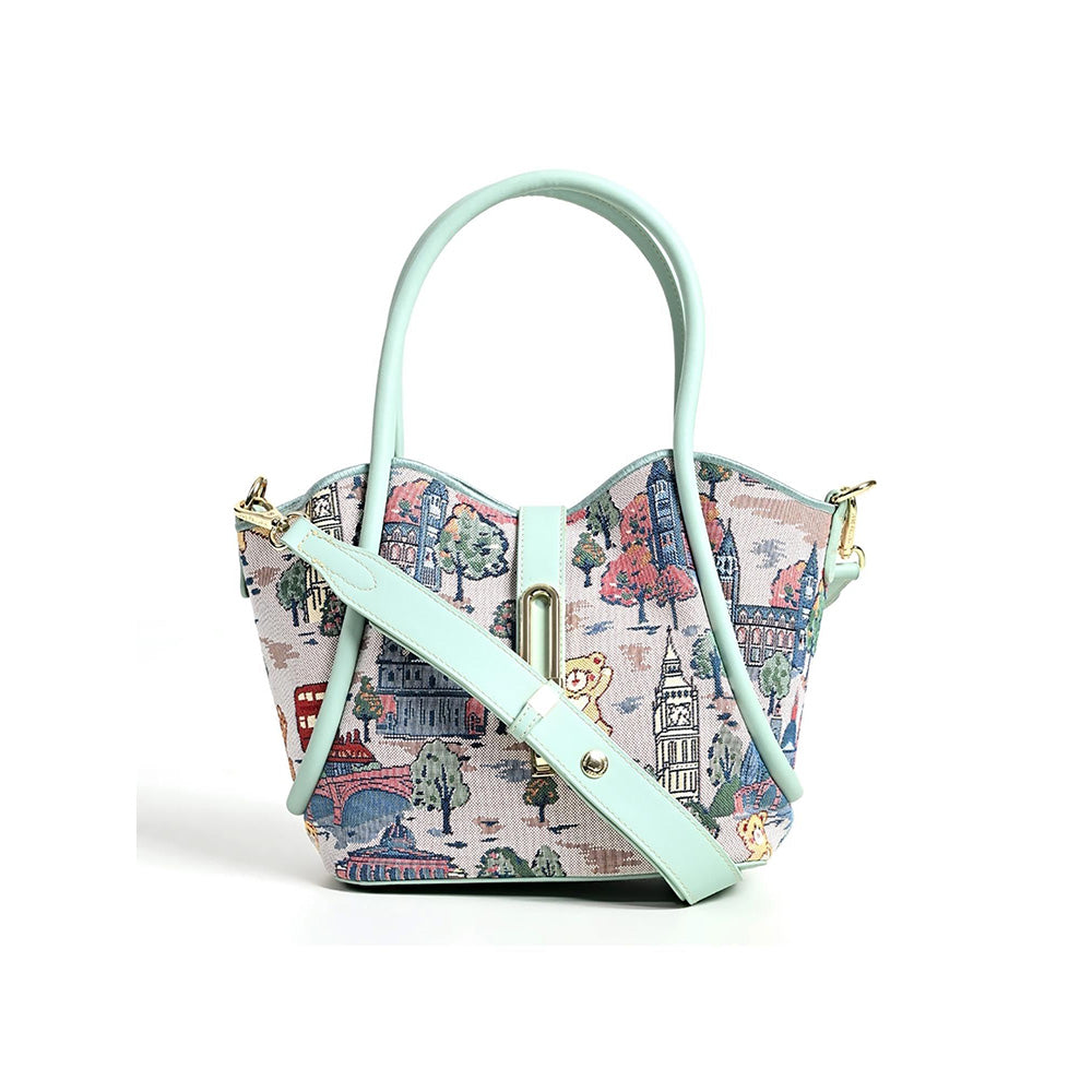 HENNEY BEAR London Bridge Top Handbag and Pouch with Detachable Strap