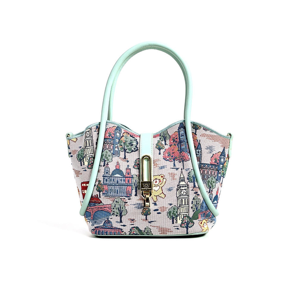 HENNEY BEAR London Bridge Top Handbag and Pouch with Detachable Strap