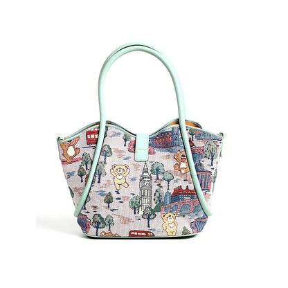 HENNEY BEAR London Bridge Top Handbag and Pouch with Detachable Strap