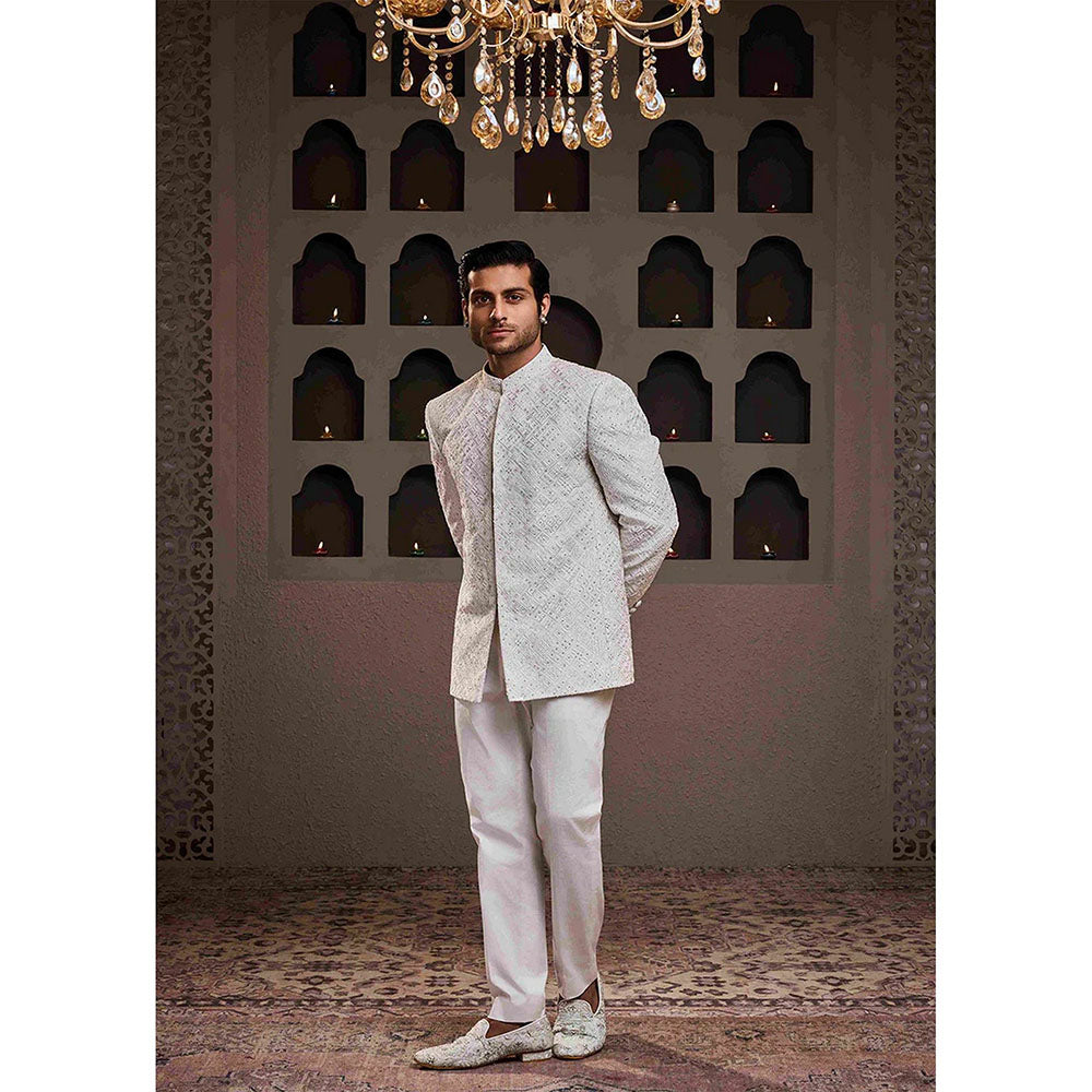 HISTORI White Jodhpuri Jacket with Pant