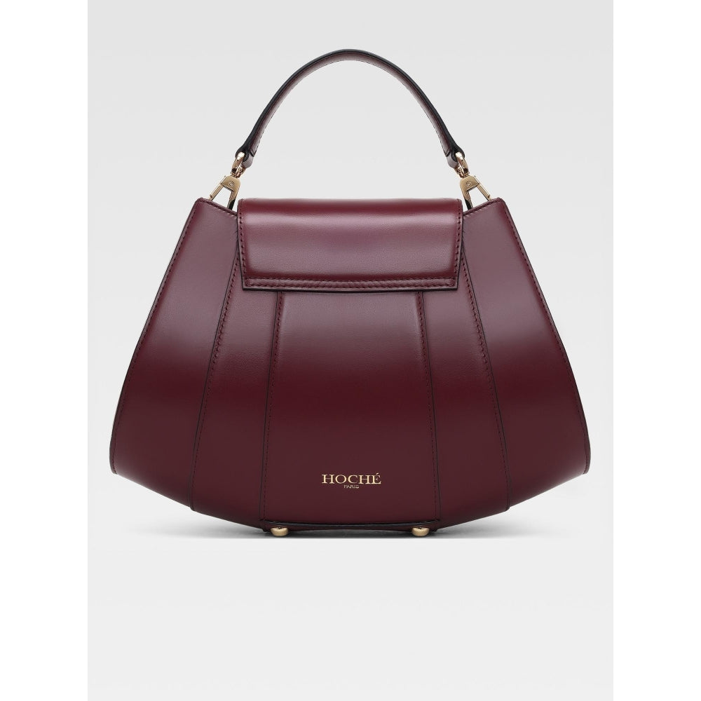 Hoche Paris Brioche Mini Top Handle Leather Handbag - Burgundy