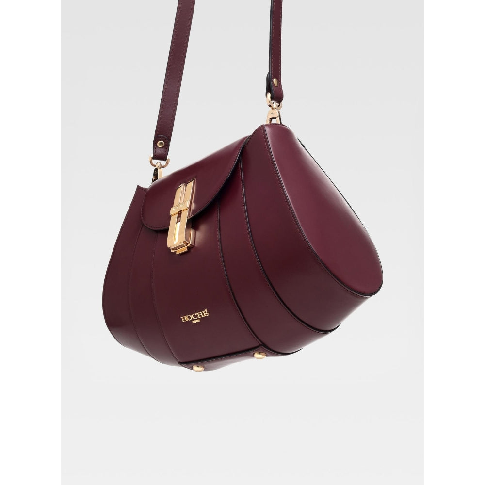 Hoche Paris Brioche Mini Top Handle Leather Handbag - Burgundy