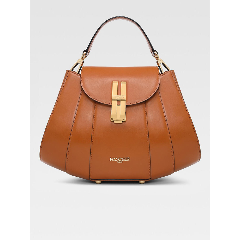 Hoche Paris Brioche Mini Top Handle Leather Handbag - Black