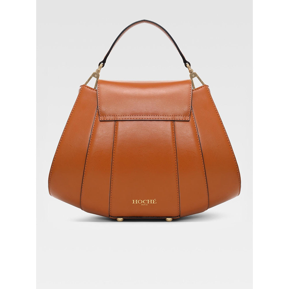 Hoche Paris Brioche Mini Top Handle Leather Handbag - Black