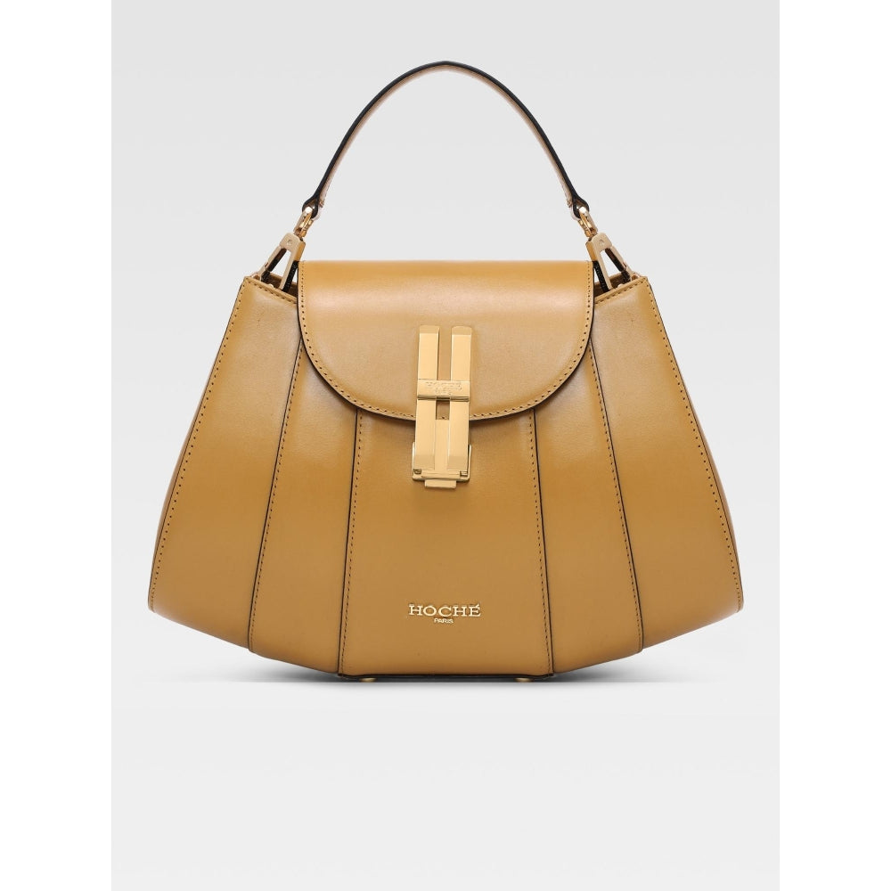 Hoche Paris Brioche Mini Top Handle Leather Handbag - Tan