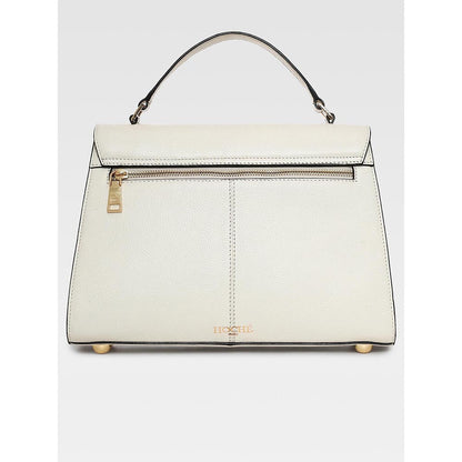 Hoche Paris Raffine Leather Satchel Bag with Detachable Strap - Ivory