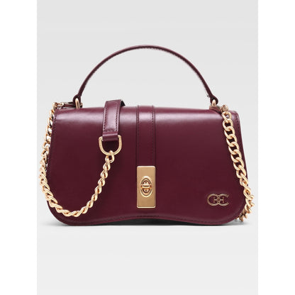 Hoche Paris Terra Croc Leather Sling Bag - Burgundy