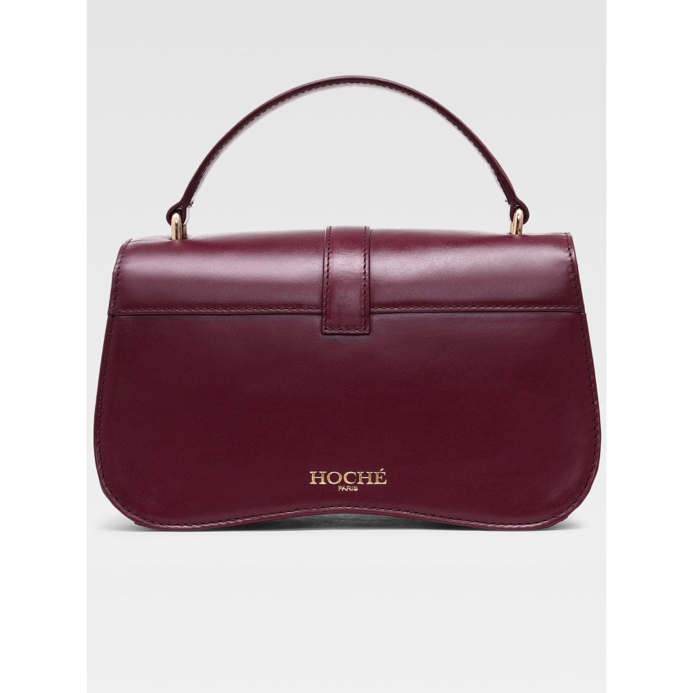Hoche Paris Terra Croc Leather Sling Bag - Burgundy