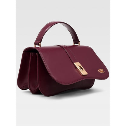 Hoche Paris Terra Croc Leather Sling Bag - Burgundy