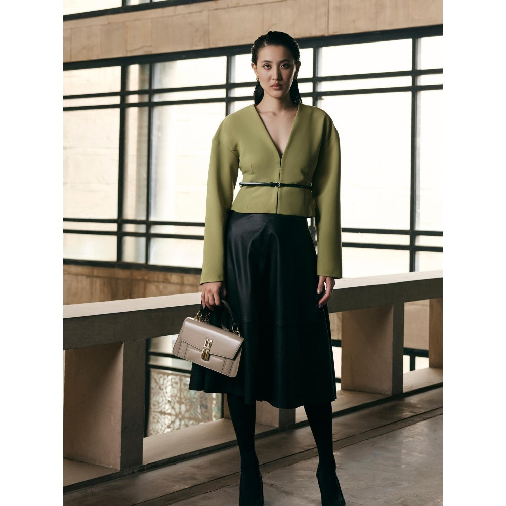 Hoche Paris The H Leather Sling Bag - Taupe