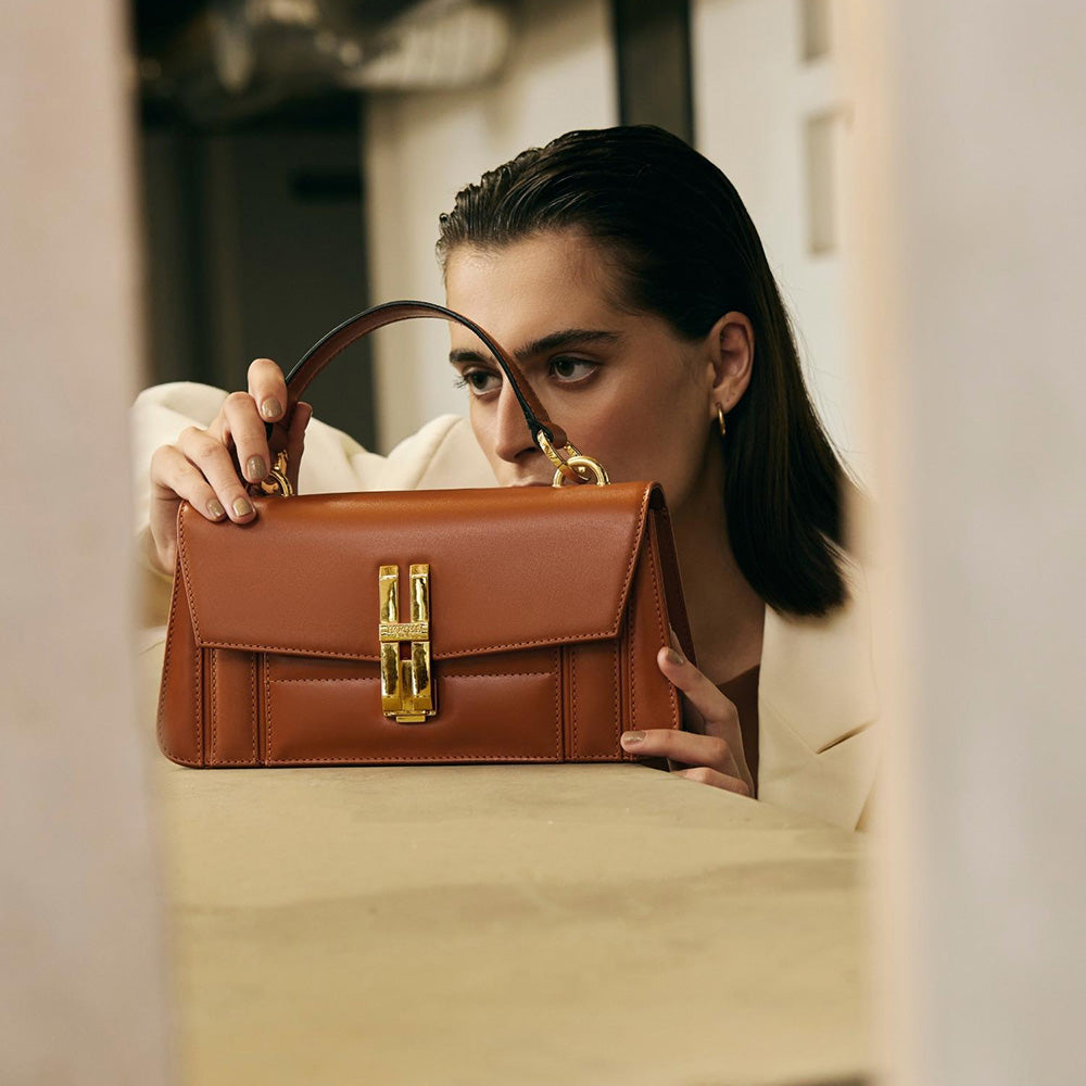 Hoche Paris The H Leather Sling Bag - Brown