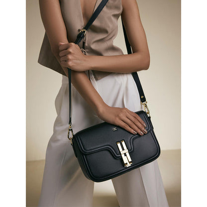 Hoche Paris The H Leather Sling Bag - Black