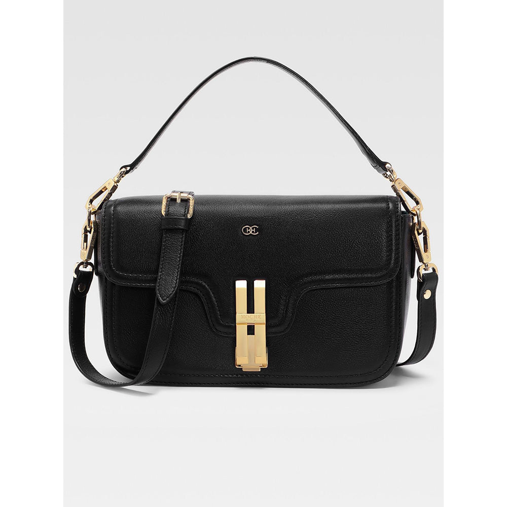 Hoche Paris The H Leather Sling Bag - Black