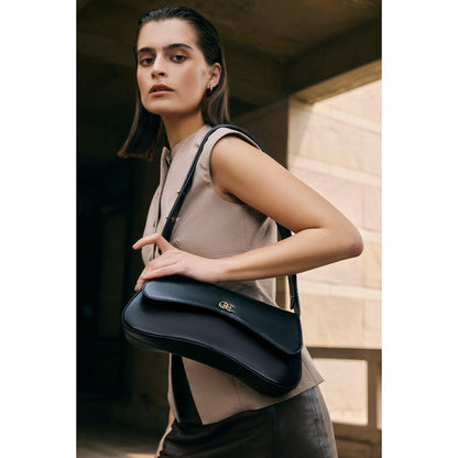 Hoche Paris Black Gaia Baguette Hand Bag