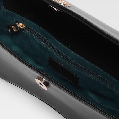 Hoche Paris Black Gaia Baguette Hand Bag