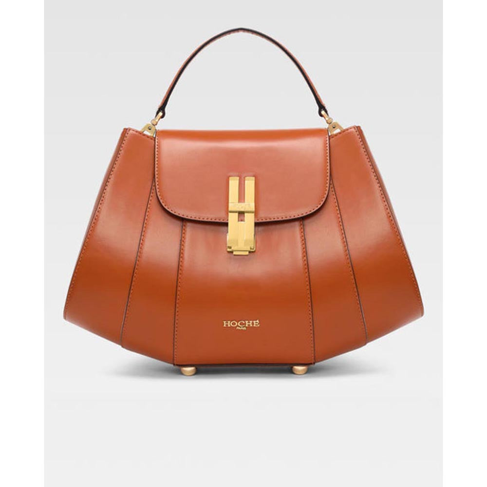 Hoche Paris Tan Large Brioche Top Hand Bag